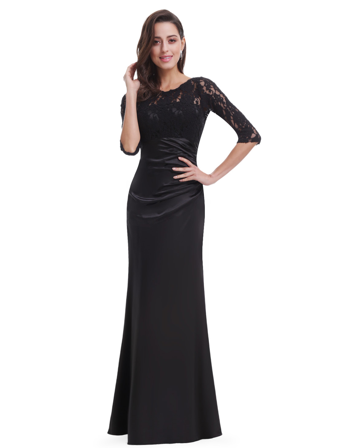long lace evening gown