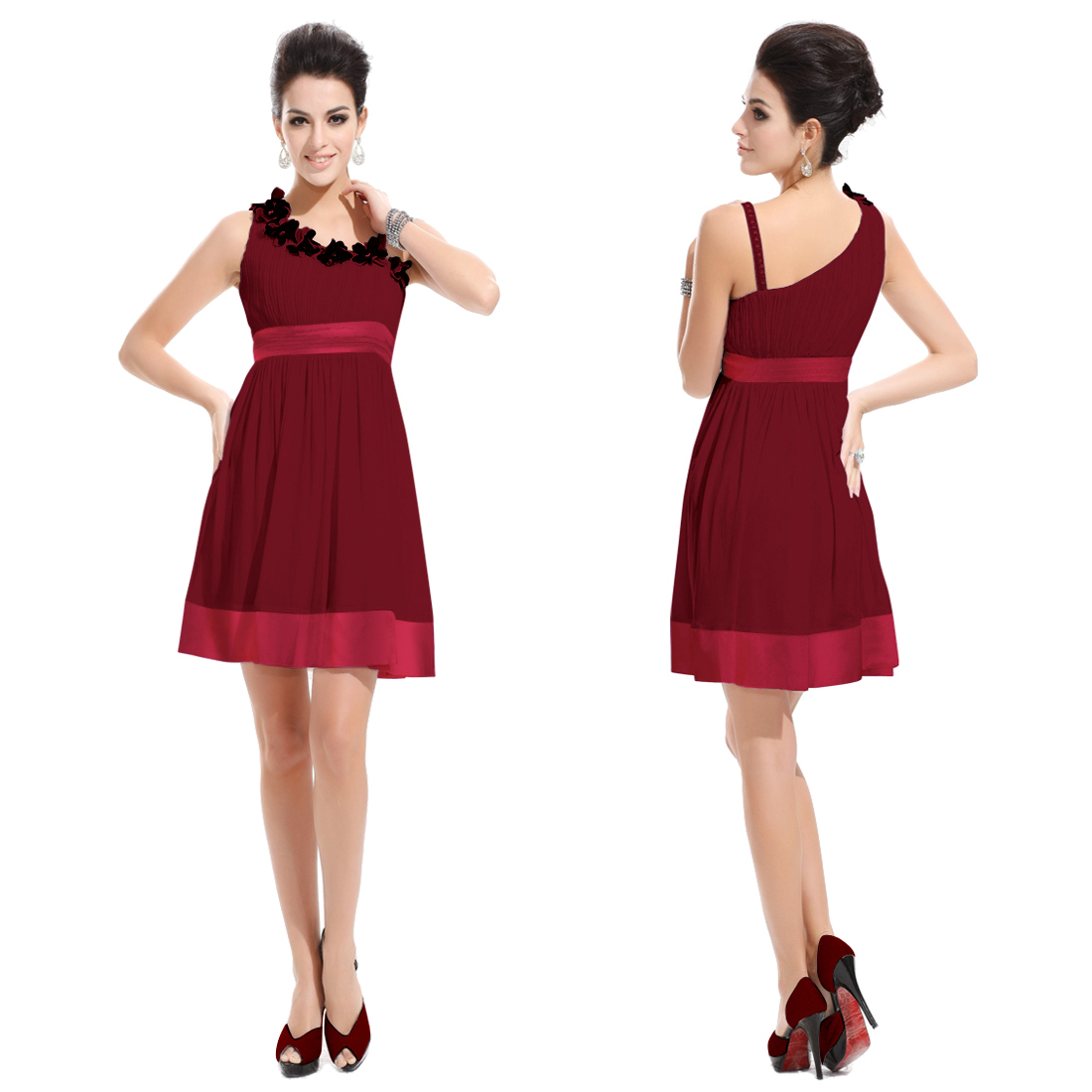 Flower Girl Reds Asymmetrical Shoulder Straps Cocktail Dresses 02017 AU Size 10