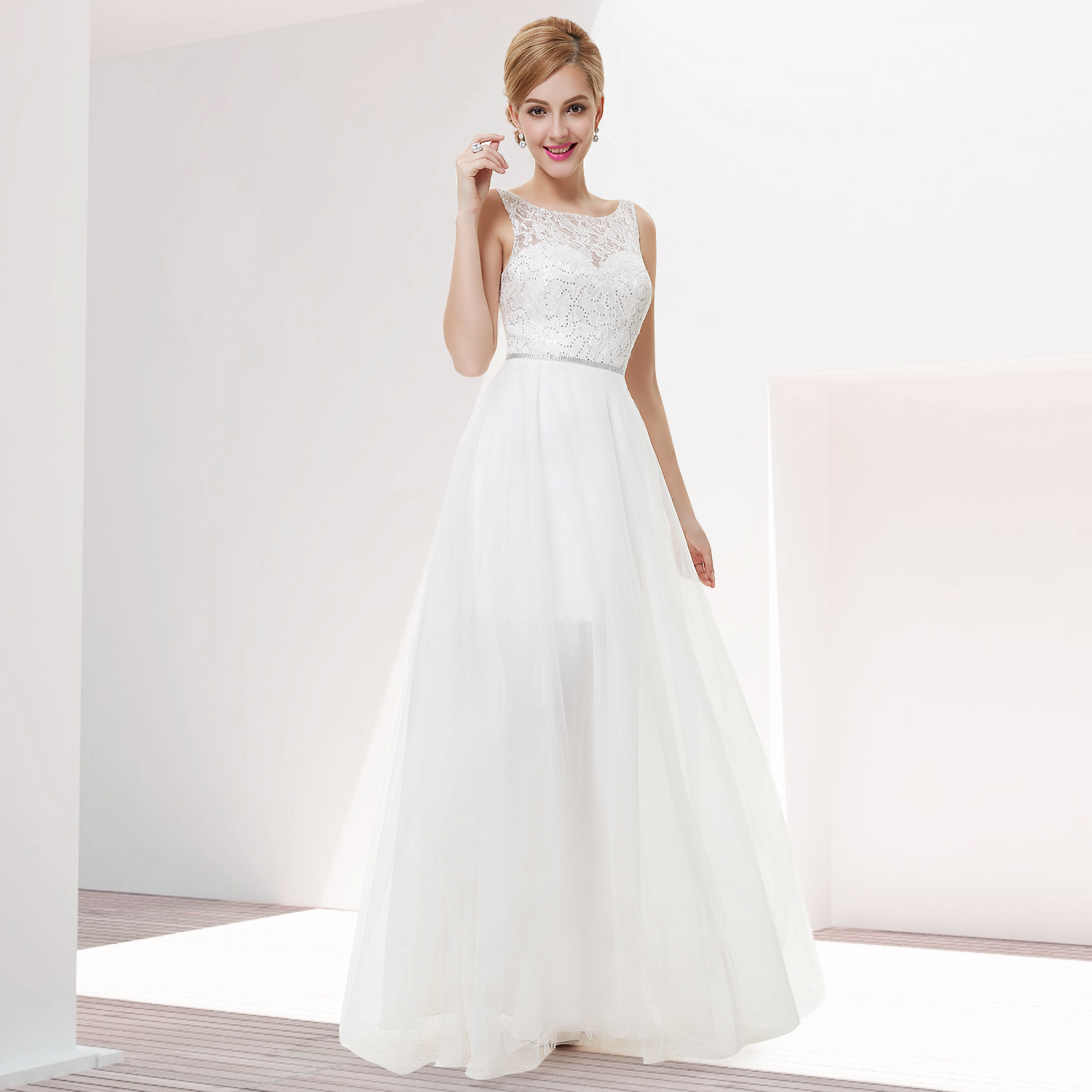 Ever Pretty White Lace Long Evening Dress Formal Wedding Party 08408 US ...