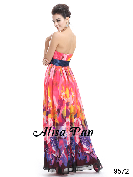 Strapless Print Sweetheart Neck Prom Dress 09572 Size M  