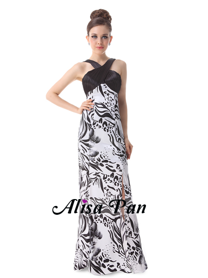   Floral Print Satin Prom Dress 09643 US Size 10 610585945735  