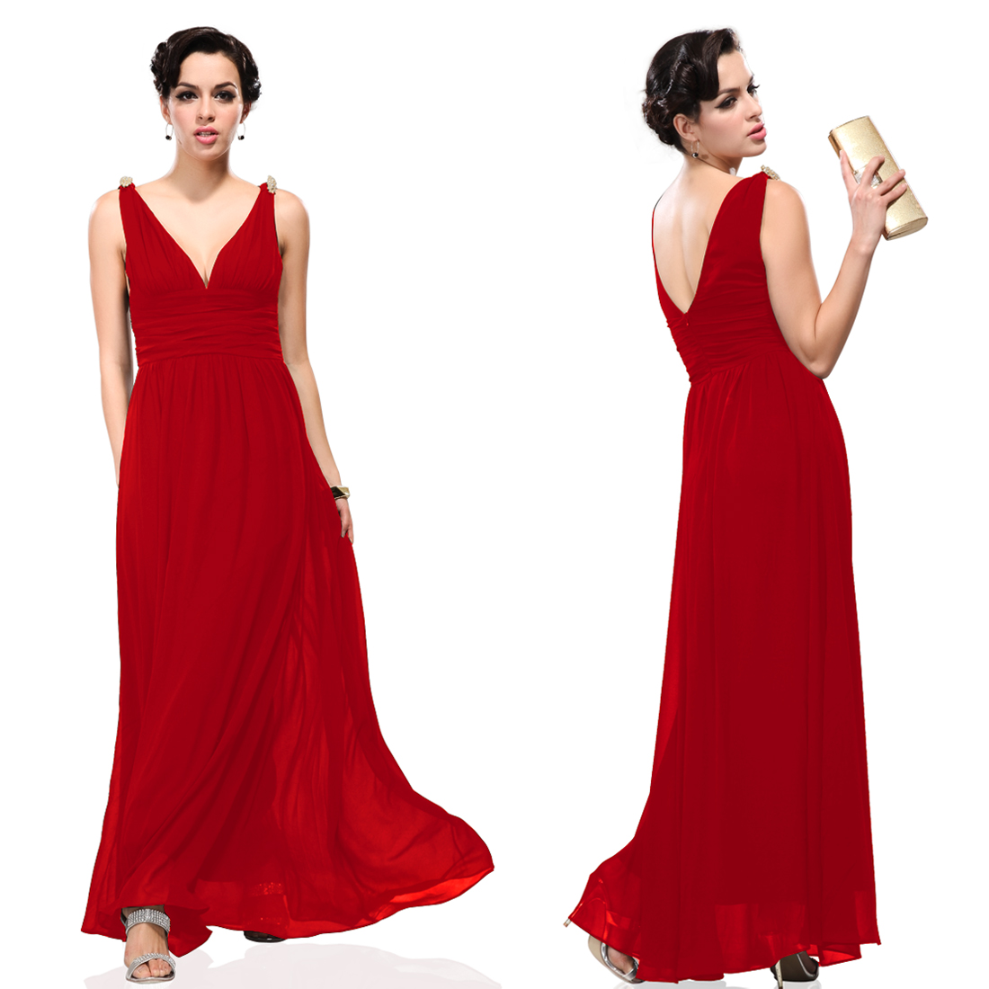 ... -Red-Chiffon-Long-Red-Carpet-Formal-Evening-Bridesmaid-Dresses-T9016