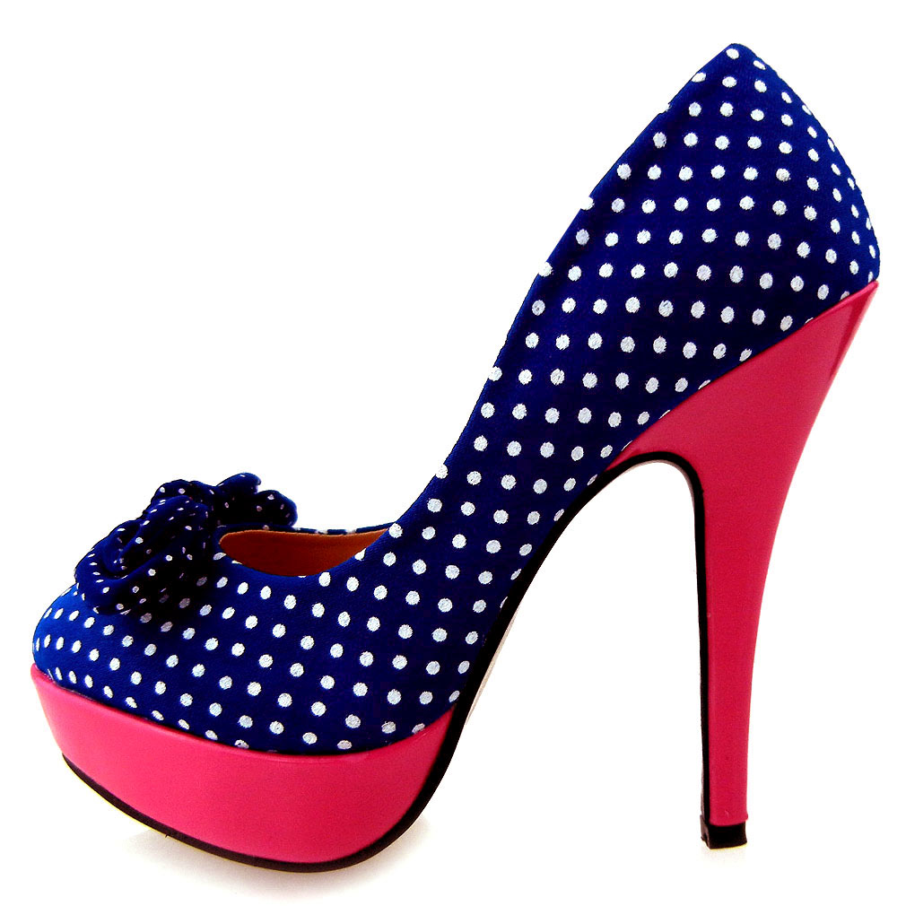 polka dot heels with bow