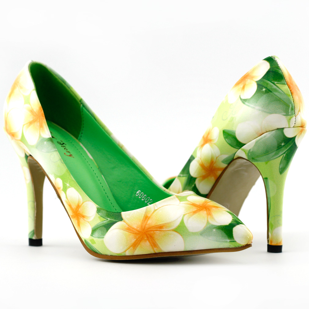 pink and green stilettos