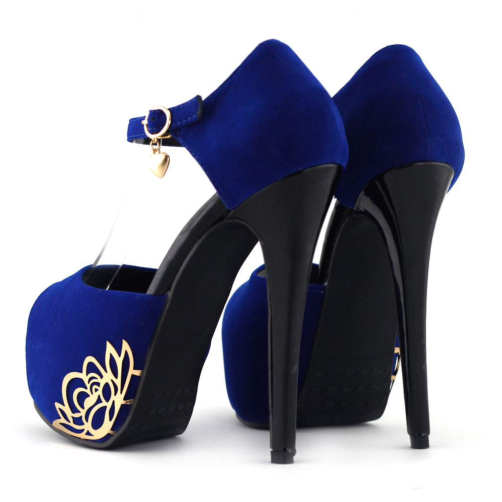 Black Metallic Floral Open Toe Stiletto Platform Pump Club Size 2.5/3/4