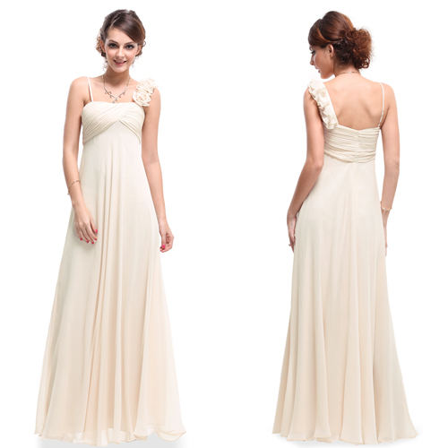 Ruching Chiffon Padded Asymmetric Straps Long Formal Gown 09766 AU 