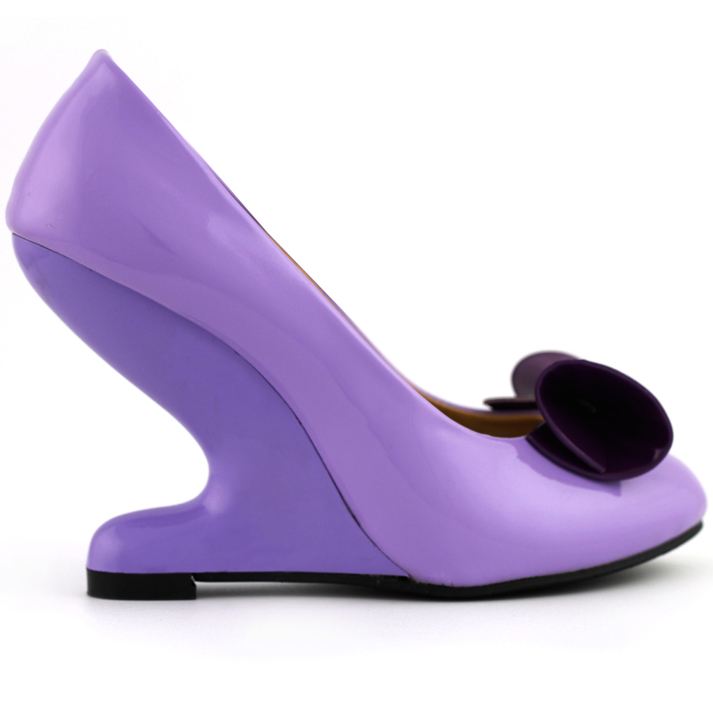 Sexy Cone Curved High Heel Less Wedge Club Shoes Blue/Purple 4/5/6/6.5 ...